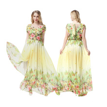 Premium-Material Polyester breiten Bereich Größe Frauen Mode gedruckt Blumen Abendkleid